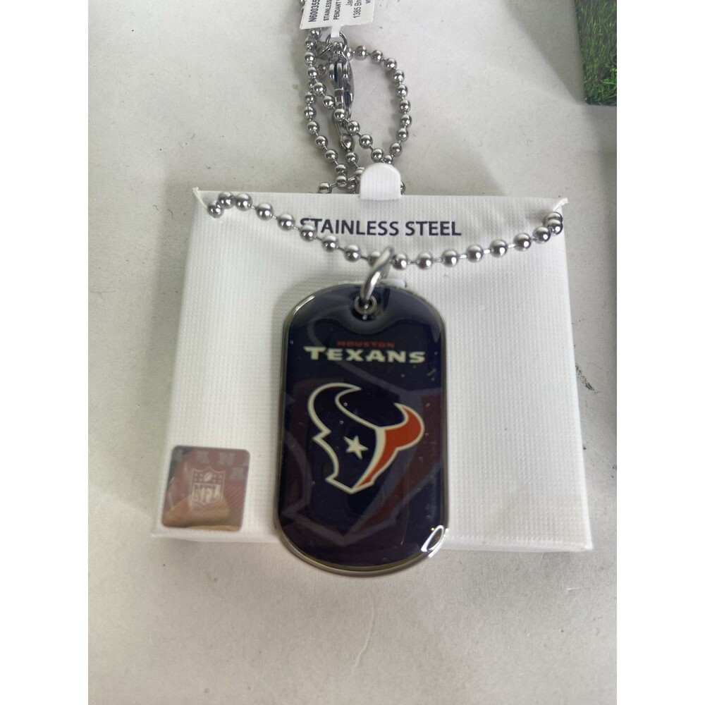 Houston Texans Dog Tag Necklace Stainless Steel NFL Licensed with Gift Box